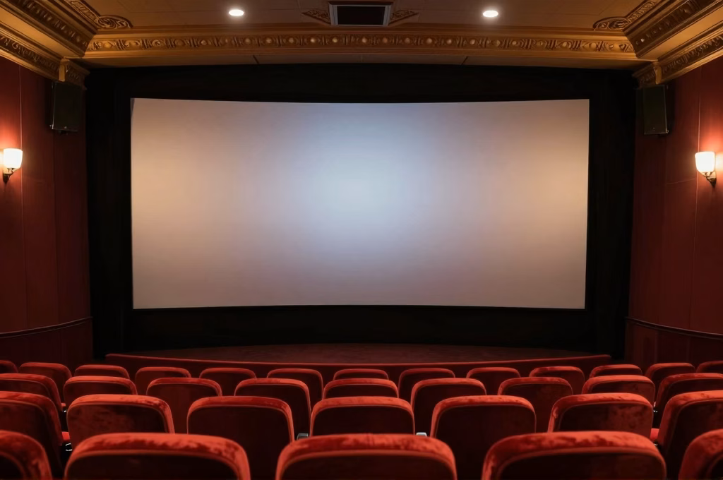 Salle de cinema art et essai avec fauteuils en velours rouge et eclairage intimiste pour projections independantes